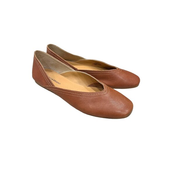 Lucky Brand Alba Flats Shoes Size 7.5 Leather Brown - Picture 4 of 9